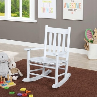 White Slat Back Youth Rocking Chair - Bed Bath & Beyond - 41313914