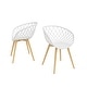 preview thumbnail 5 of 25, Jamesdar Kurv Mid-Century Modern Lightweight Mini Chair (Set of 2) White/Natural