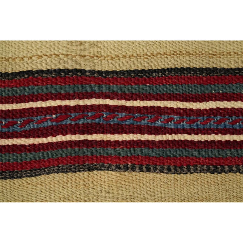 Hand Woven Oriental 100% Wool Carpet Southwestern Geometric Multi-Colored Kilim Area Rug - 8' 5'' X 4' 8''