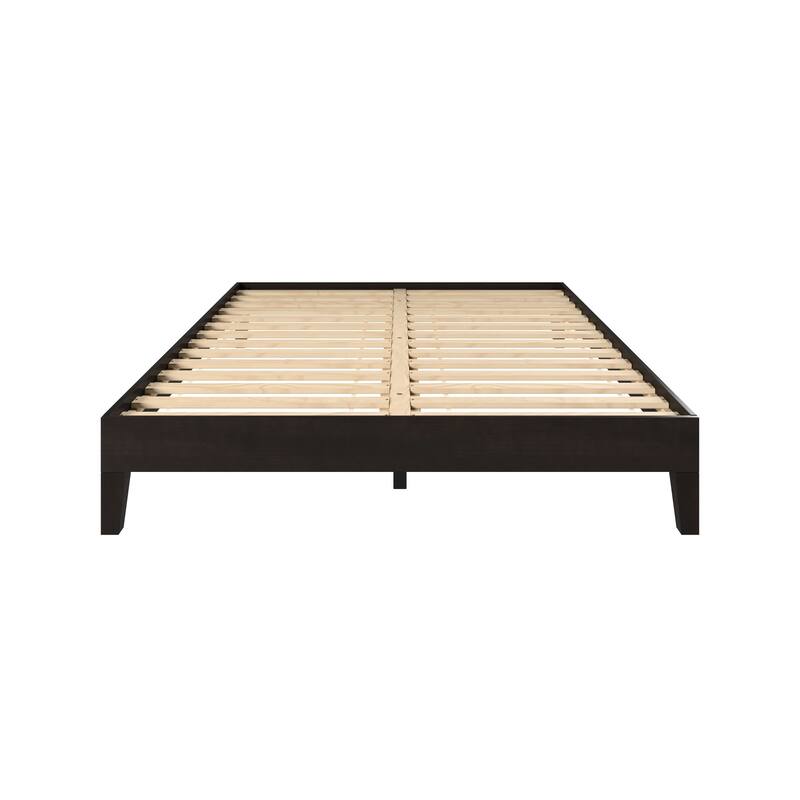 Black Solid Pine Queen Platform Bed with Storage Clearance