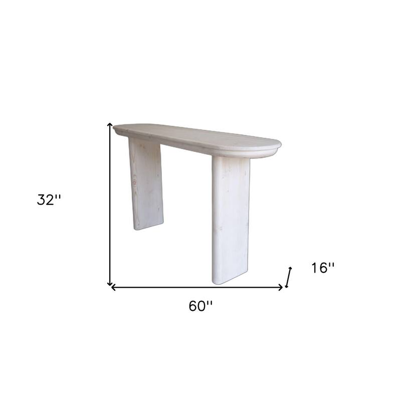 HomeRoots 60" Natural Solid Wood Oval Console Table - 60' X '30' X '16