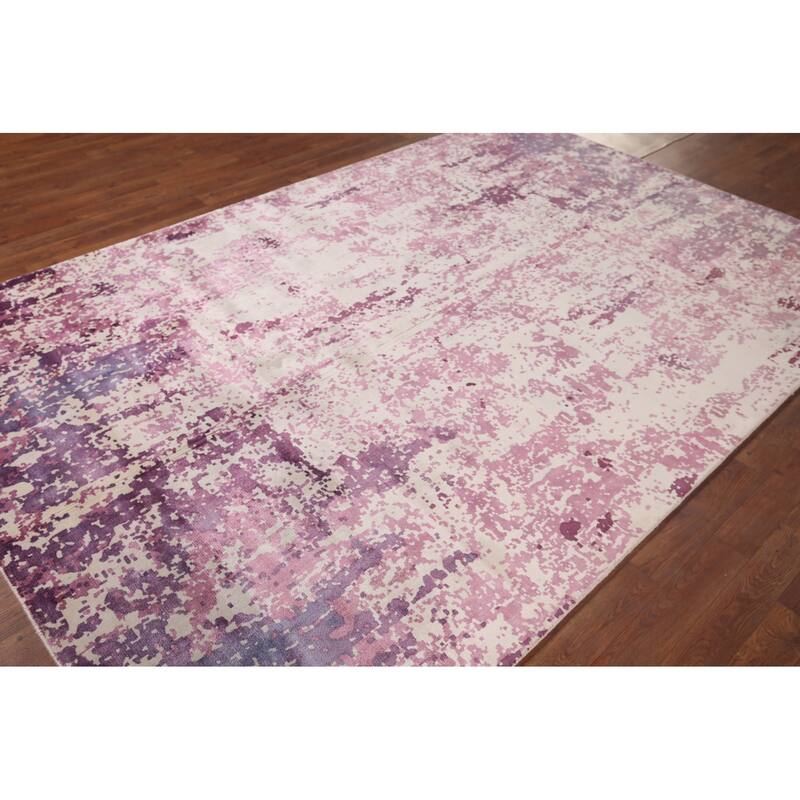 Contemporary / Abstract Indian Area Rug Handmade Wool Carpet - 5'11"x 8'11"
