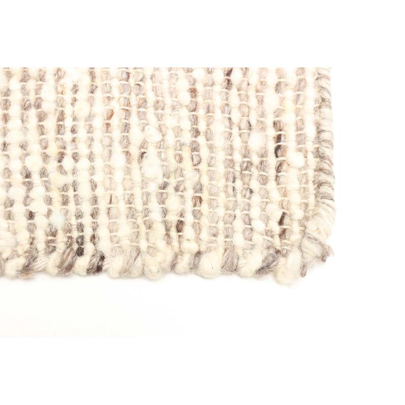 ECARPETGALLERY Braid weave Sienna Tan Wool Rug - 5'1 x 8'3