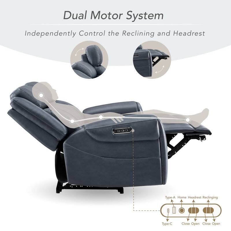 Spruce & Spring Leo Power Wall Hugger Reclining Sofa with Multi-Function Console