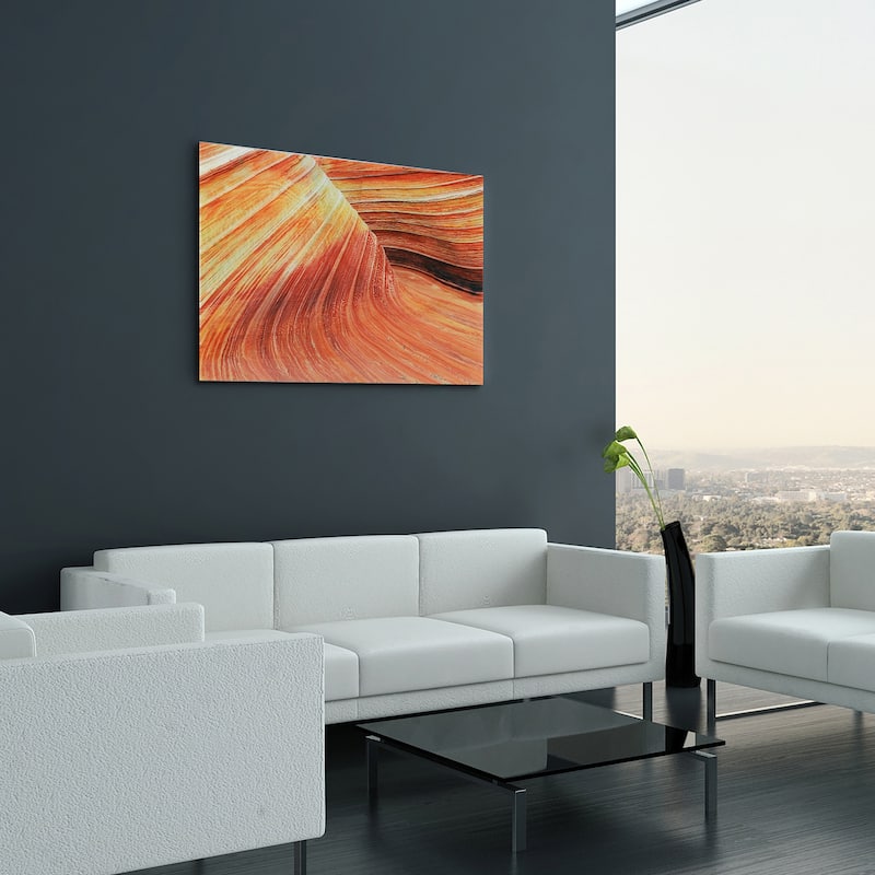 "Painted Canyon" Frameless Free Floating Tempered Glass Panel Graphic Wall Art