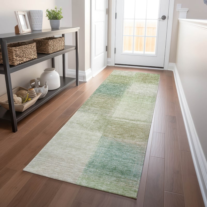 Premium Washable Super Soft Solid Ombre Mayfield Rug - Aloe - 2' 3" x 7' 6" - Runner