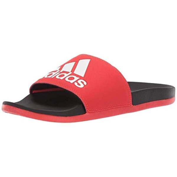 adidas slippers red and black