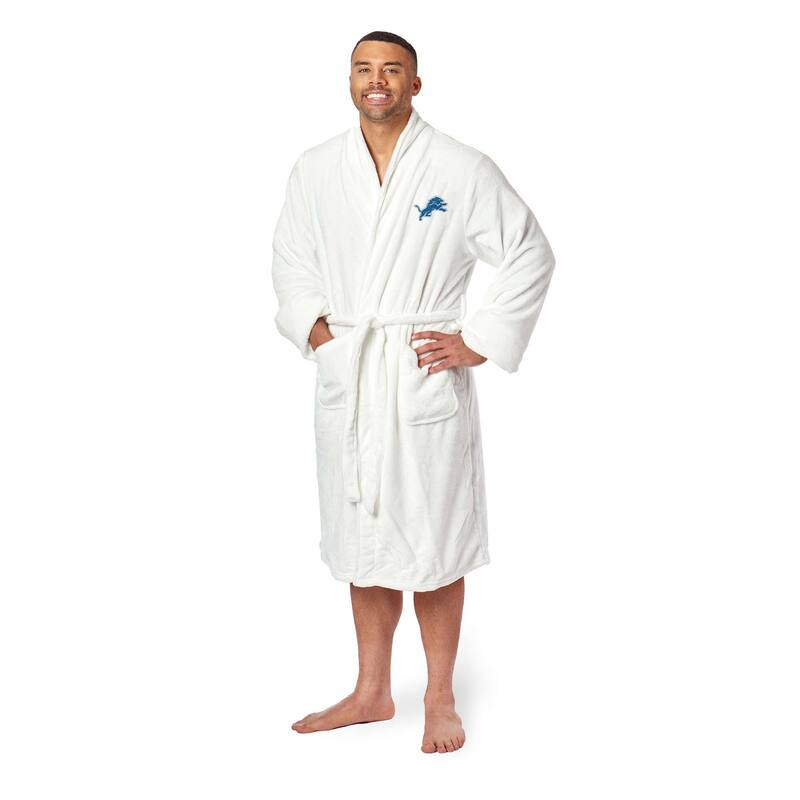 NFL Detroit Lions Men's L/XL Silk Touch Bathrobe On Sale Bed Bath