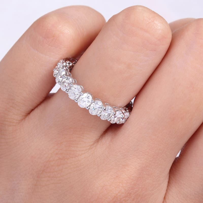 Miadora 14k White Gold 5 1/4ct TGW Created Moissanite Eternity Band Ring