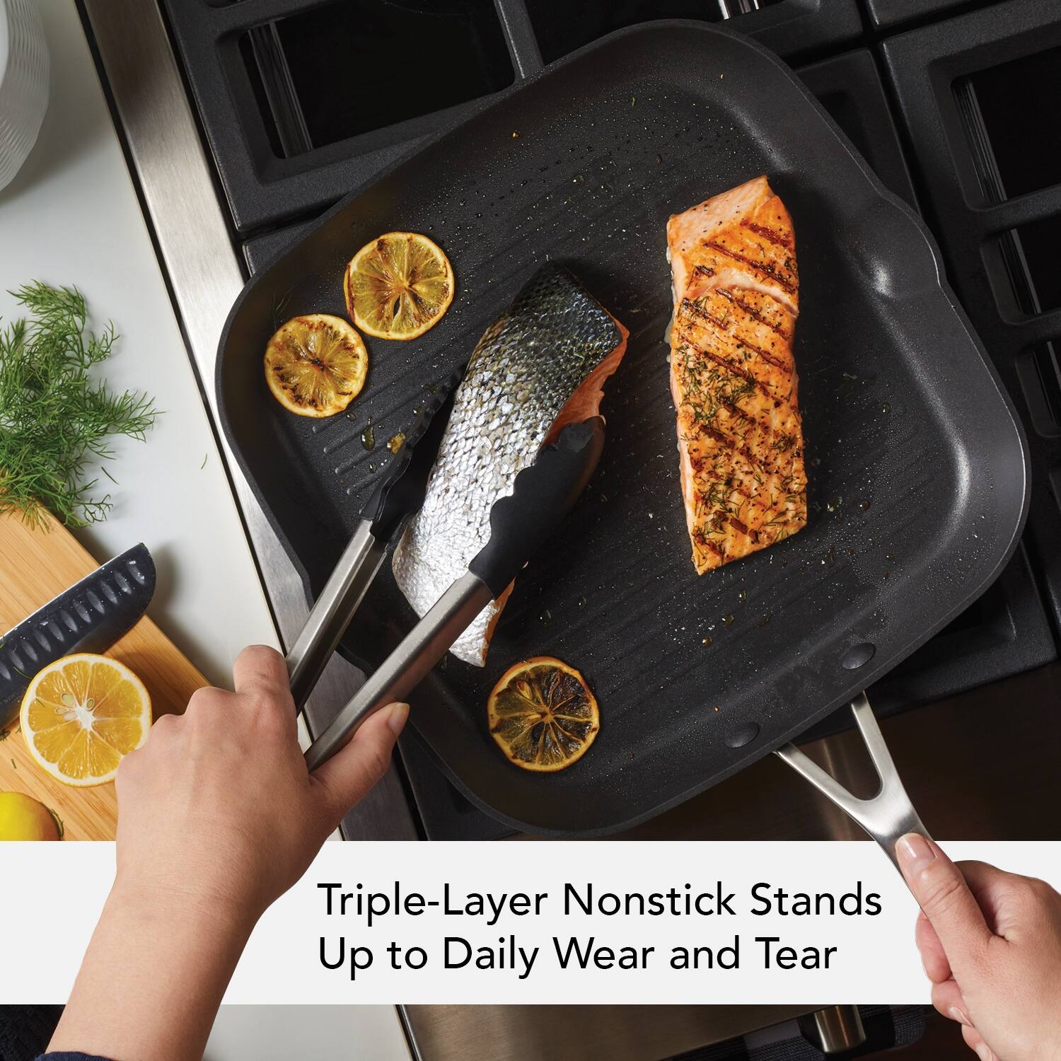 KitchenAid Hard Anodized Induction Nonstick Stovetop Grill Pan, 11.25