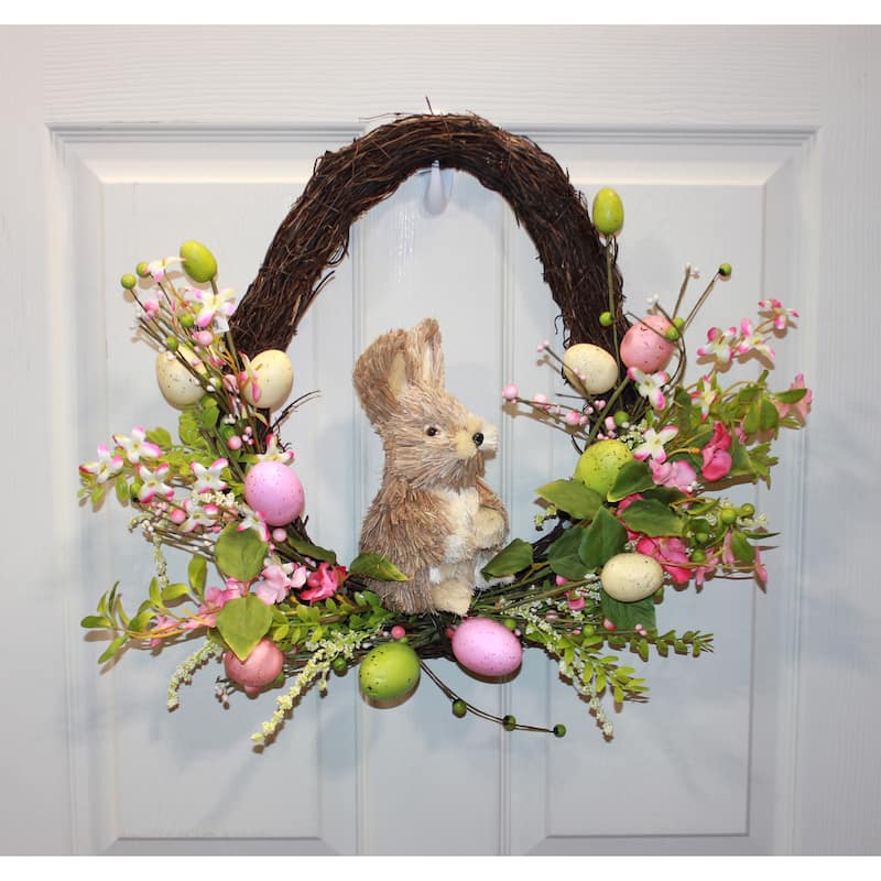 20" Springtime Bunny Wreath