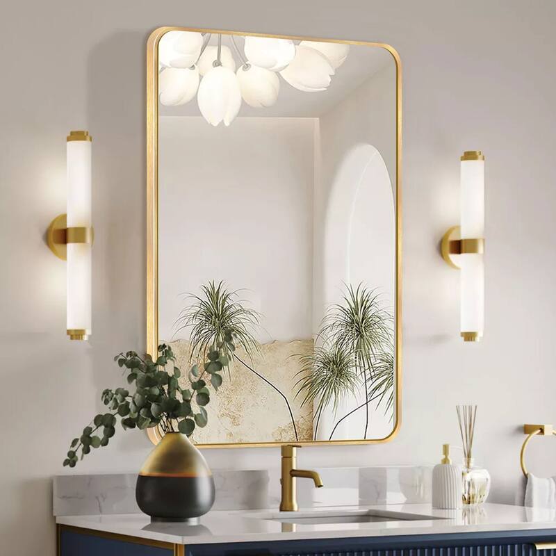 Wall Mount Bathroom Rectangle Vanity Mirror (Horizontal/Vertical)