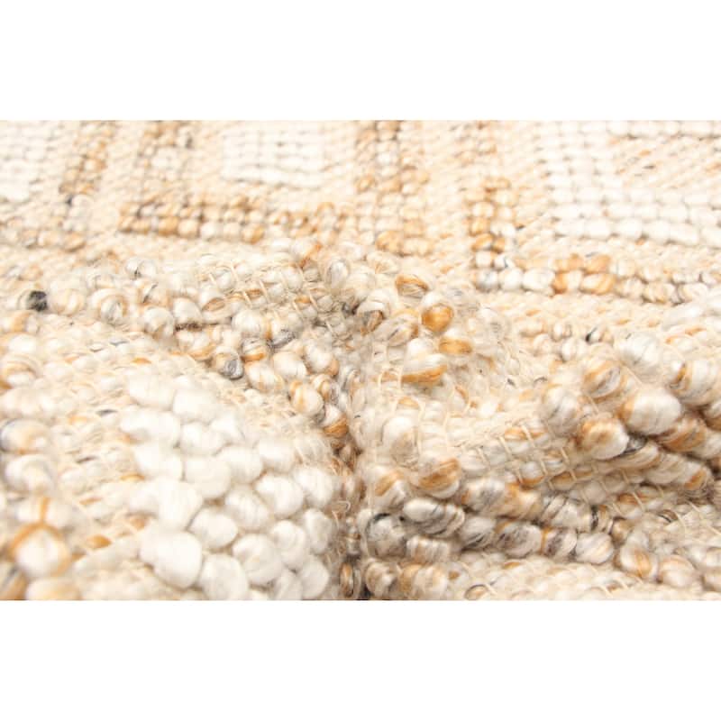 ECARPETGALLERY Braid weave Sienna Brown Wool Rug - 5'0 x 7'7
