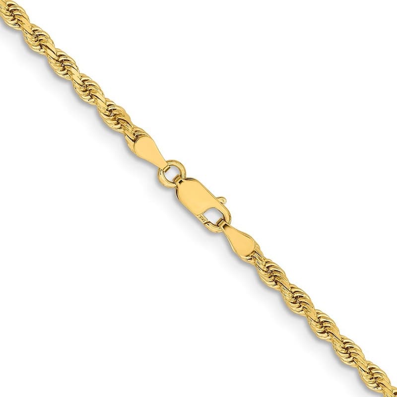 Curata 14k Gold 3.25mm Sparkle Cut Rope Chain Bracelet