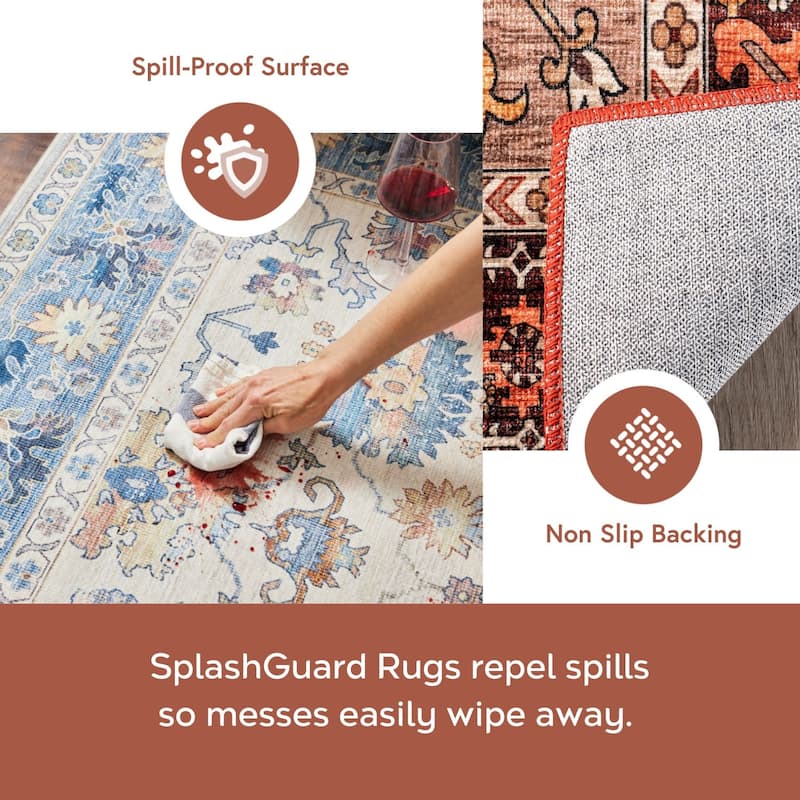 Nuloom Hera Medallion SplashGuard Machine Washable Area Rug