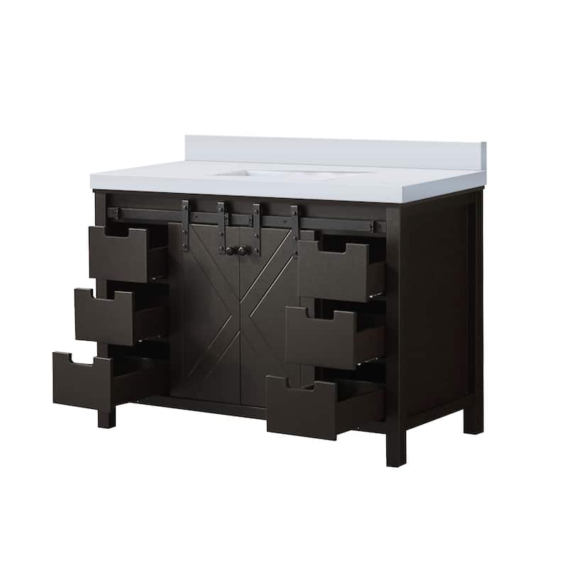 Marsyas 48 in W x 22 in D Brown Bath Vanity and Cultured Marble Countertop