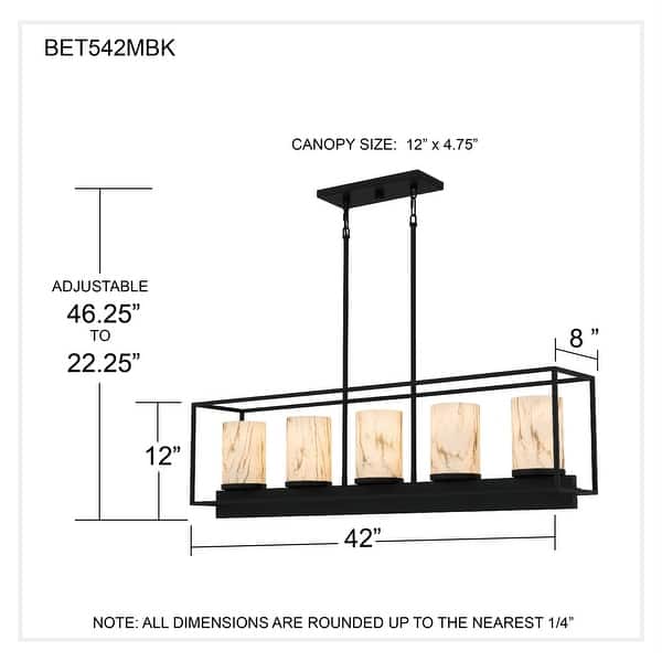 Bentley 5-Light Matte Black Island Light