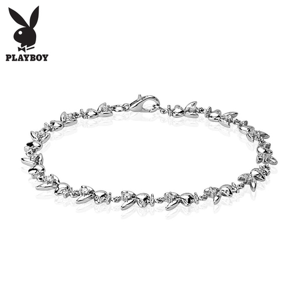 Playboy Bunny Gemmed Link Bracelet (10 mm) - 7.25 in