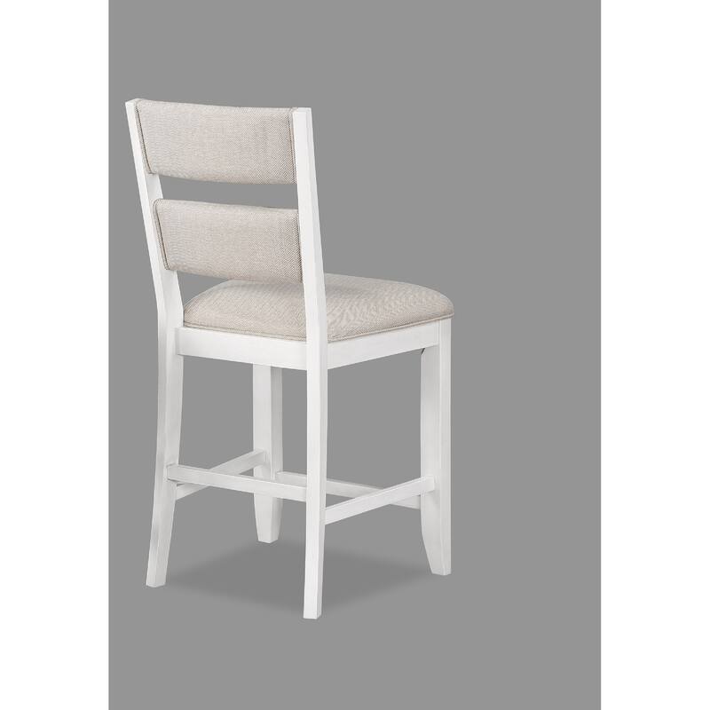 6-Piece Counter Height Dining Set Rectangular Table Wine Bottle Storage Upholstery Chairs