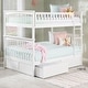 preview thumbnail 1 of 7, Columbia Full over Full Solid Wood Ladder Bunk Bed with 2 Storage Drawers in White