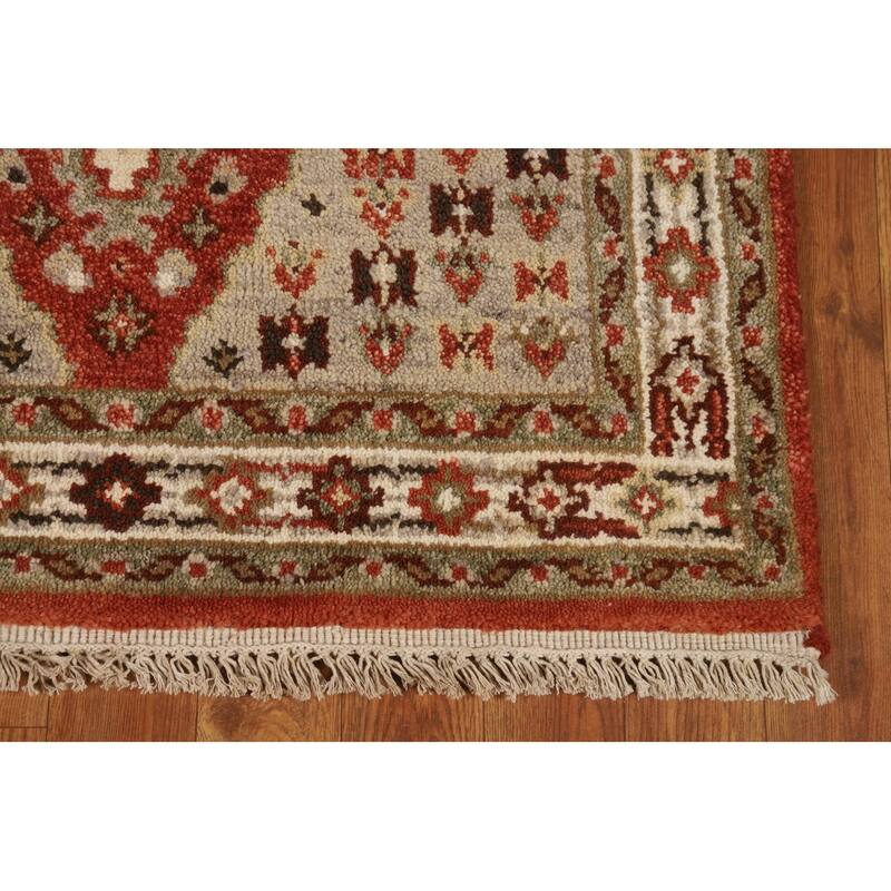 Geometric Heriz Serapi Indian Foyer Rug Handmade Wool Carpet - 2'10"x 5'4"