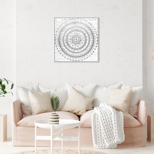 Silver mandala wall art sales