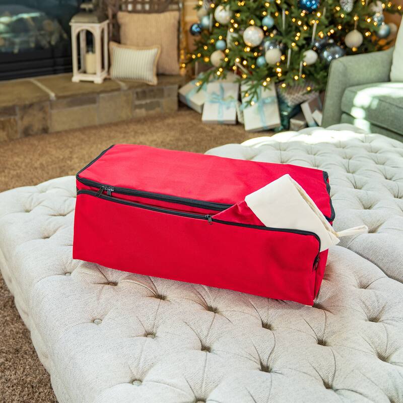 72 (3 in.) Christmas Ornament Storage Box with Side Pockets