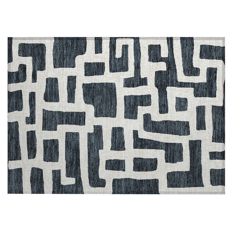 Machine Washable Indoor/ Outdoor Chantille Contemporary Geo Rug