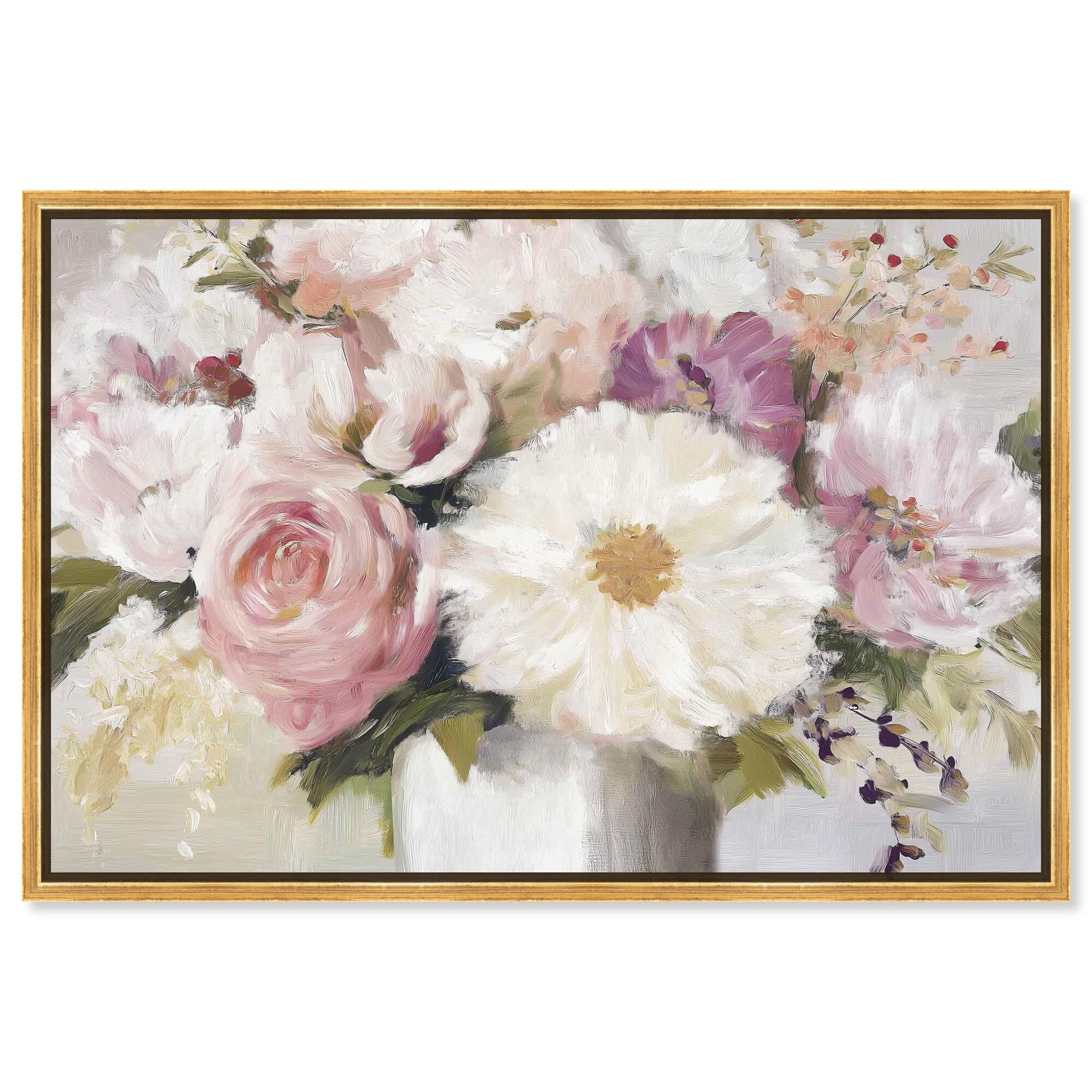 Spring Bloom Vase Canvas Glam Floral Art by Art Remedy