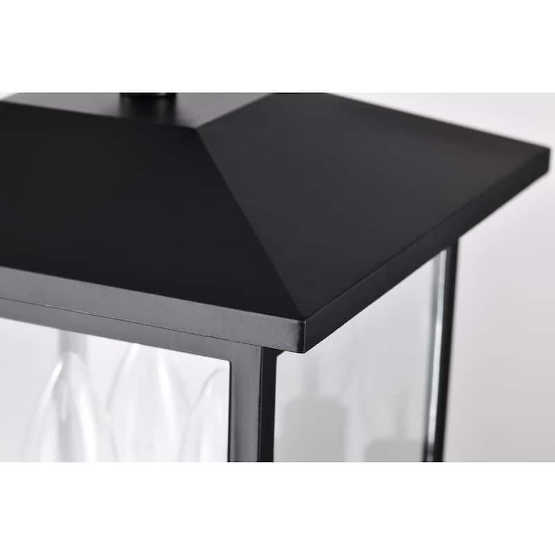 Jamesport Outdoor Post Light Pole Lantern 3 Lights Matte Black Finish Clear Glass