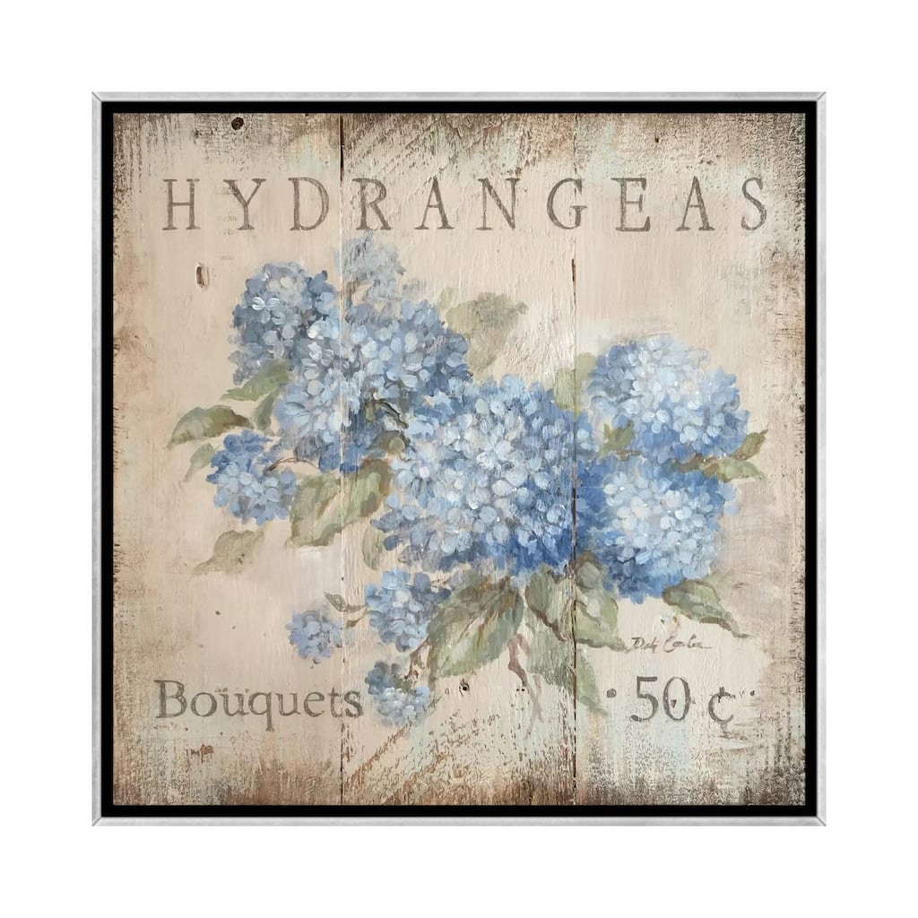 iCanvas "Hydrangeas Bouquets (50 Cents)" by Debi Coules Framed