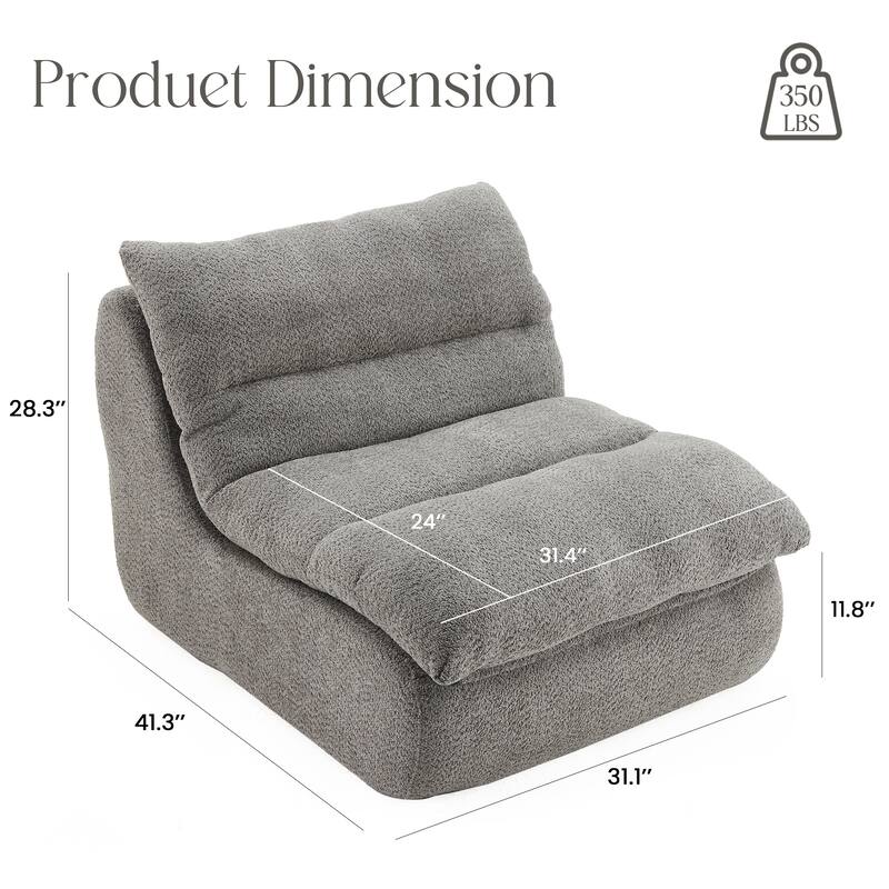 Upholstered Accent Sofa, Modern Armchair with Soft Cushioned Seat, Stylish Sofa for Living Room, Bedroom, or Office