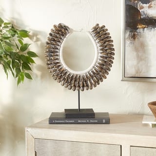 Brown Shell Handmade Necklace Decorative Sculpture with Stand