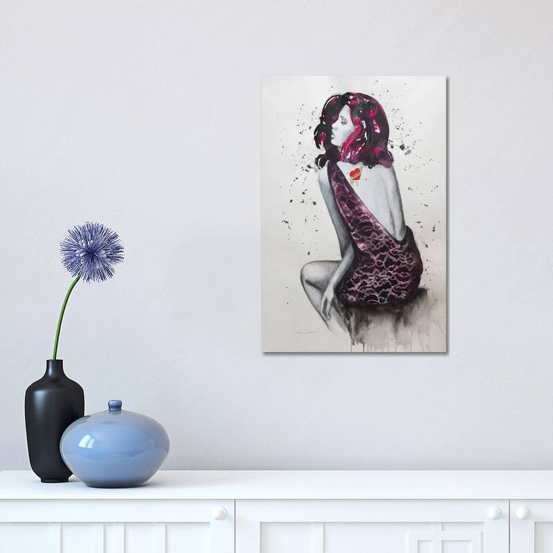 iCanvas "Mom Tattoo Fucshia" by Tara Gamel Canvas Print - 18x12x1.5