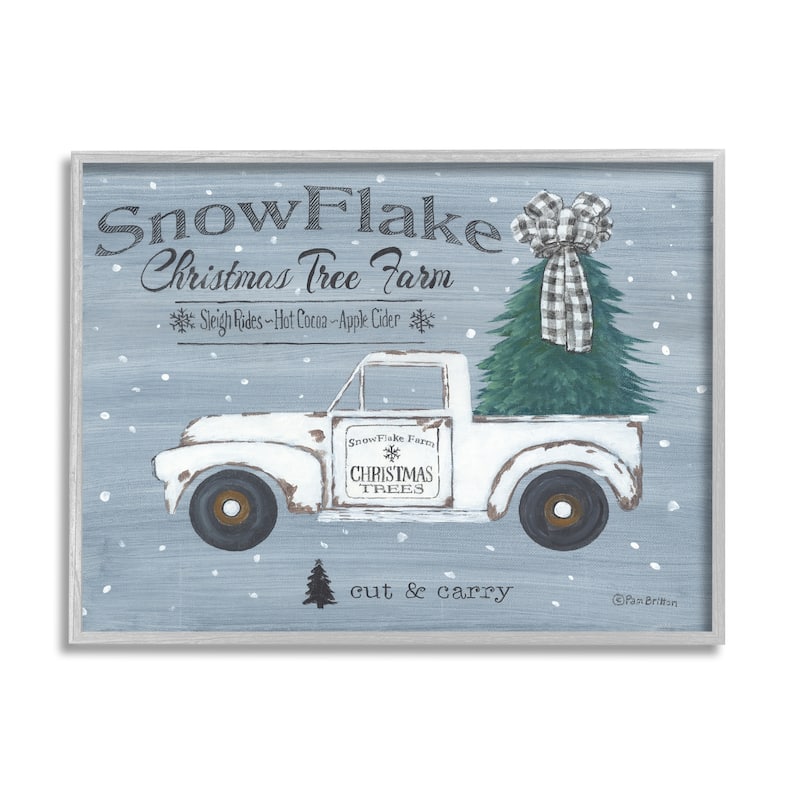 Stupell Christmas Tree Farm Rustic Weathered Truck Sign Framed Wall Art - Green