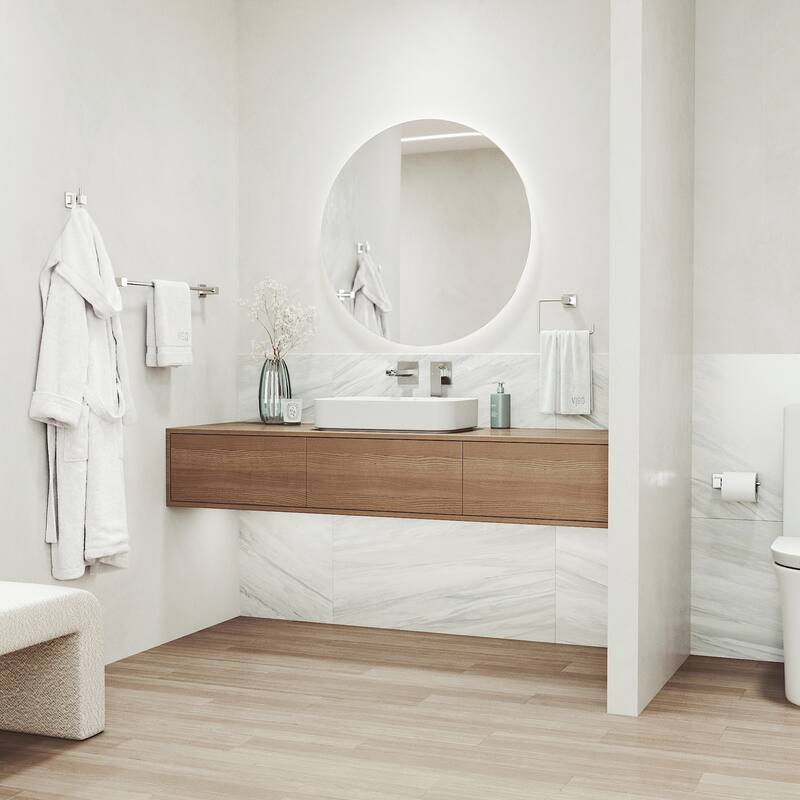 VIGO Meridian 4-Piece Bathroom Hardware Accessory Set with 24 in. Towel Bar, Toilet Paper Holder, Hand Towel Holder, Hook