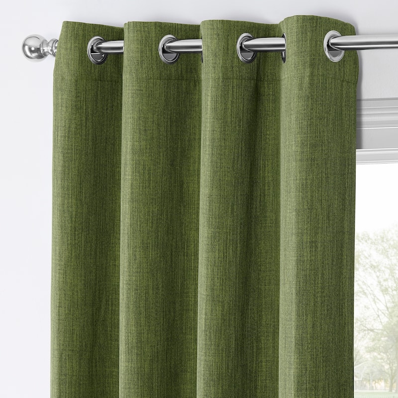 Exclusive Fabrics Faux Linen Grommet Room Darkening Curtain (1 Panel)