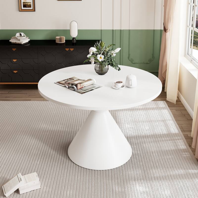 Clihome Round High Gloss Large Countertop Dining Table