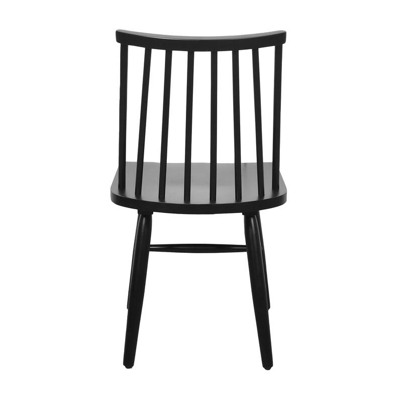 Anders Black Solid Rubberwood Spindle Dining Stool, Set of Two by East at Main