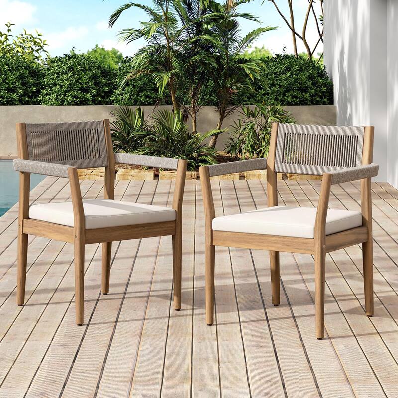 Christopher Knight Home - Sable Acacia Wood Rope Outdoor Dining Chair Set