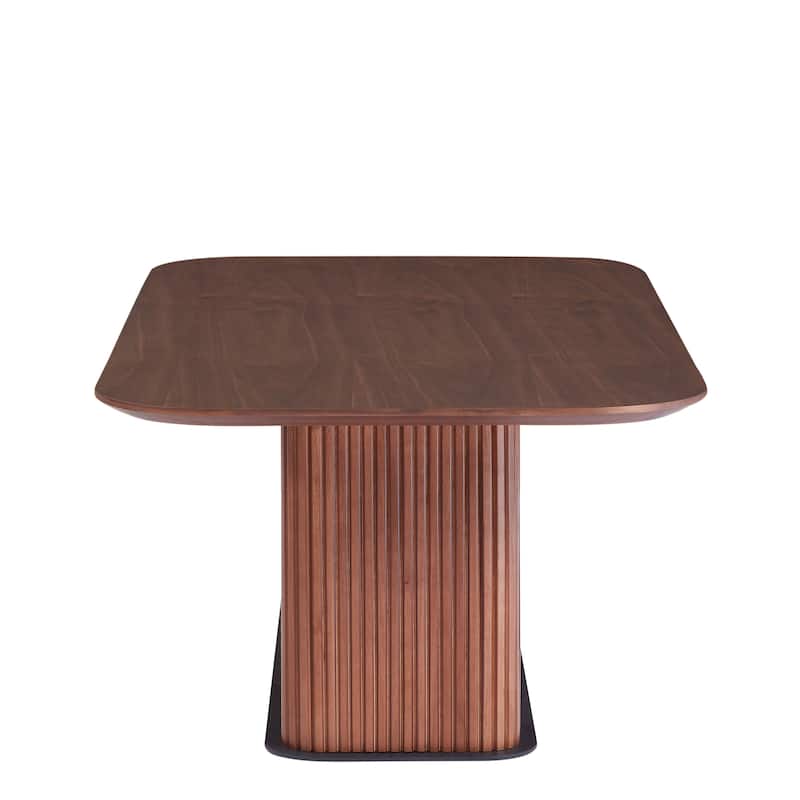 Wooden Rectangular Coffee Table with Solid Base