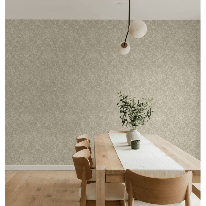 Seabrook Designs Cinna Damask Unpasted Wallpaper