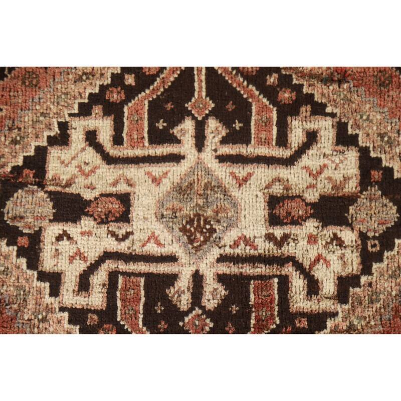Tribal Qashqai Persian Vintage Area Rug Handmade Orange Wool Carpet - 3'8"x 5'7"