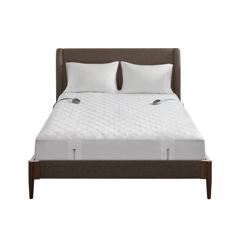 Beautyrest Cotton Deep Pocket Heated Mattress Pad-20 Heat Settings - White