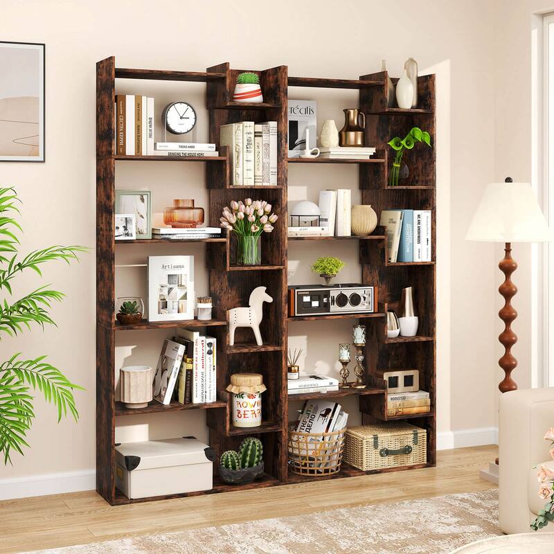 Costway 1/2 PCS 6-tier Bookshelf Tall Display Shelf with 11 Open - See Details