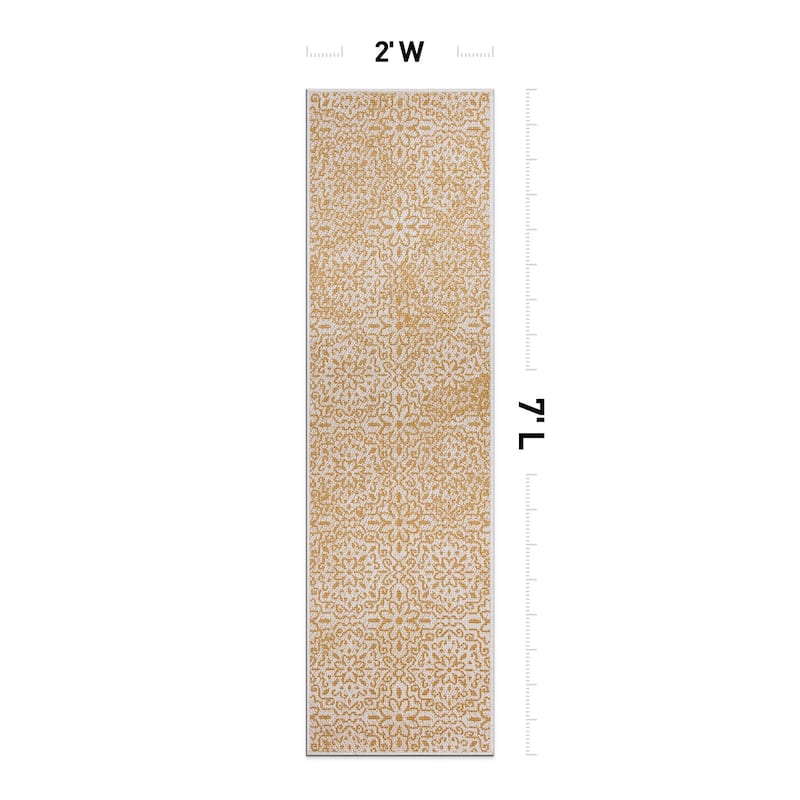 World Rug Gallery Contemporary Flowers Indoor/Outdoor Area Rug