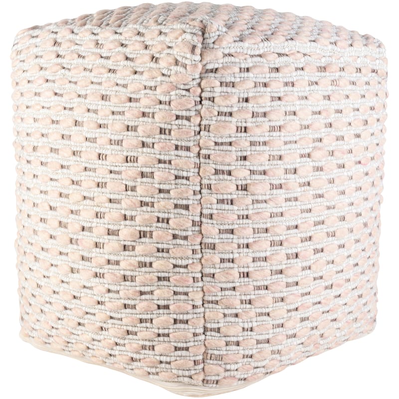 Artistic Weavers Belknap Textured Wool Global 18-inch Pouf