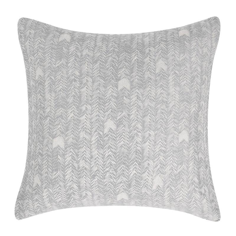 Lana Cotton Embroidered Sham by Kosas Home - Euro Square - Grey