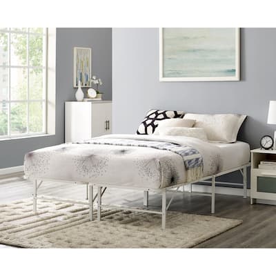 14" Foldable Metal Platform Bed Frame Mattress Foundation with Box Spring Replacement