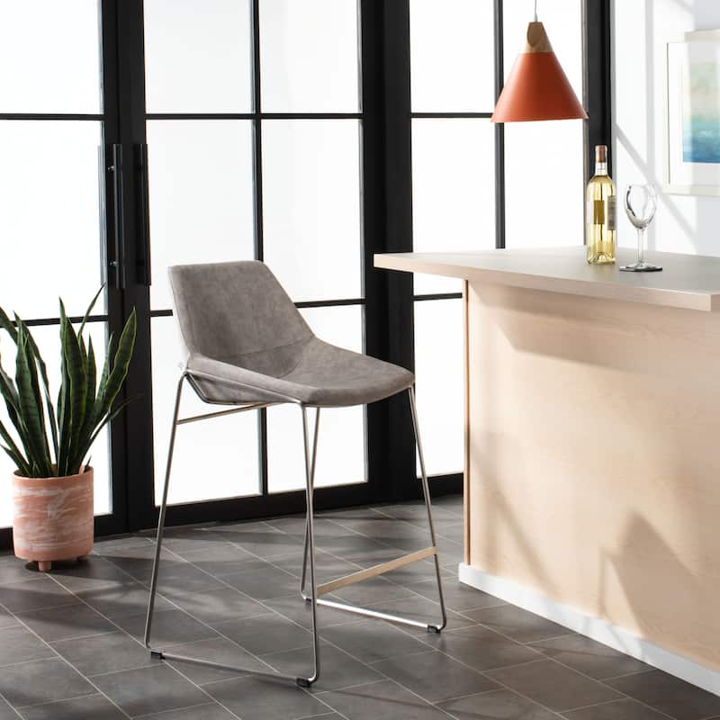 SAFAVIEH Essyllt Mid-Century Modern Counter Stool - 25" W x 22" D x 39" H - 25Wx22Dx39H